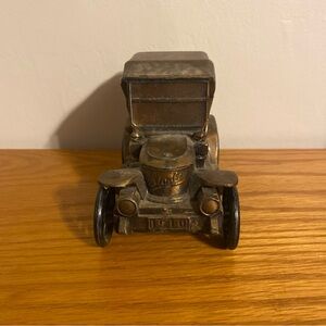 Vintage 1970’s Brass Plated 1910 Stanley Steamer Coin Bank